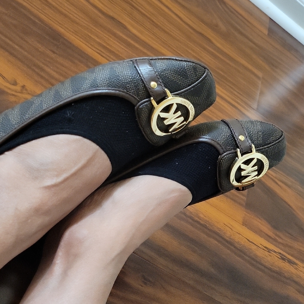 Michael Kors Dark Brown Loafers with Gold Accents - Picture 2 of 10